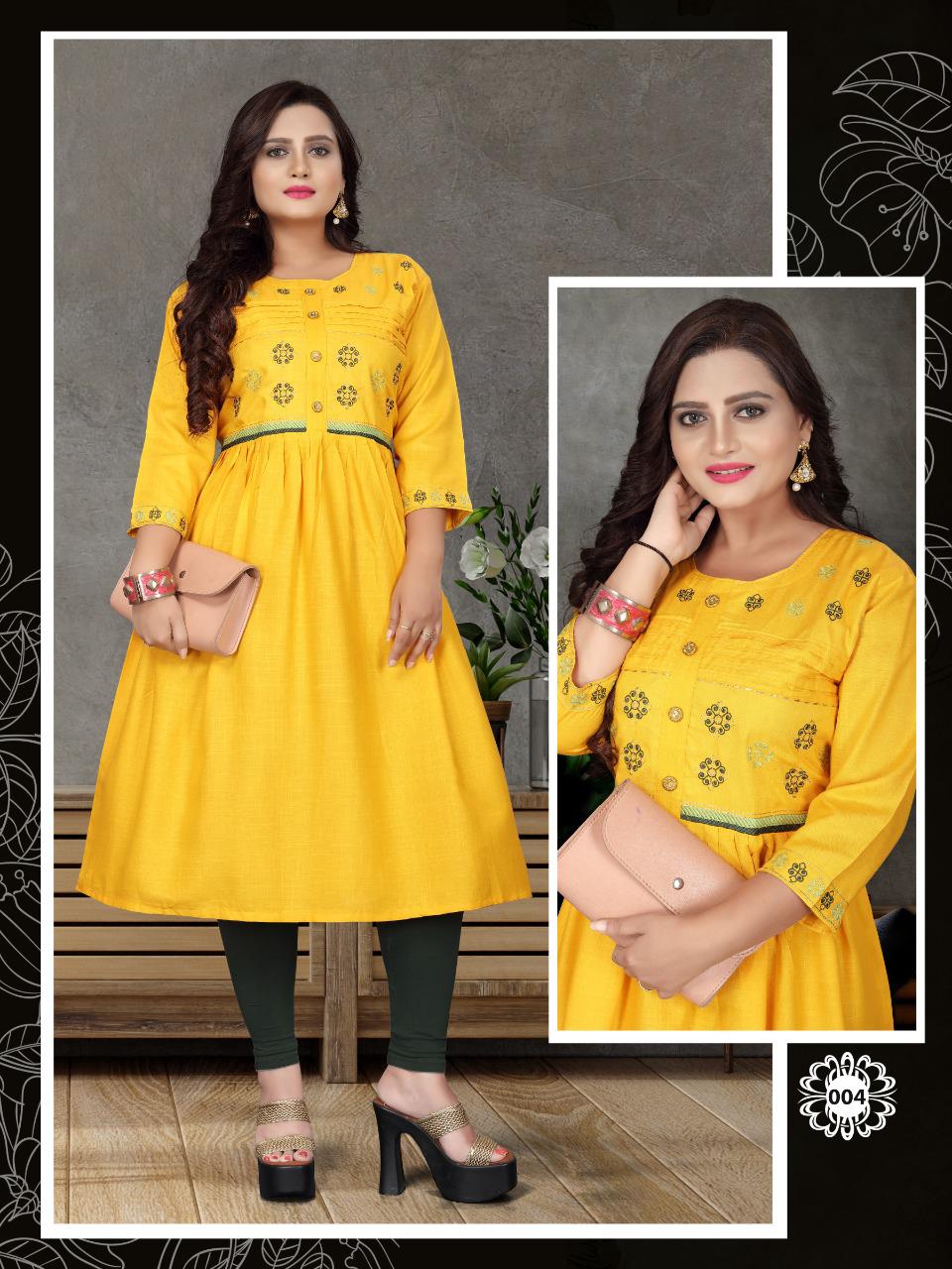 Vanshika 001 Fancy Ethnic Wear Embroidery Kurti Collection